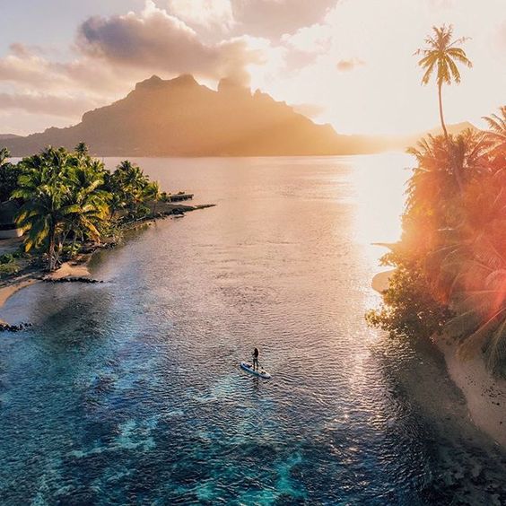 Chelsea Y.✨🌊 Adventure Travel on Instagram: “Sunrise to sunset in Bora Bora. Beach, diving, and bikes :) One cool new thing we did this time was to dive in @conradboraboranui’s Biorock…”