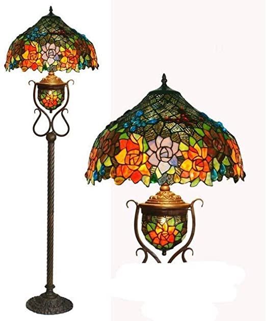 Modern Floor Lamp Room Light 17 Inch Tiffany Style Lights Handmade Lamps Design Reading Modern Floor Lamp Room Light, Stained Glass Floor Lamp With Reading Light