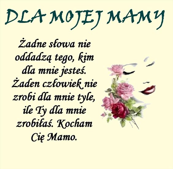 Dla mamy podziękowanie Kocham Cię mamo - Gify i obrazki na GifyAgusi.pl
