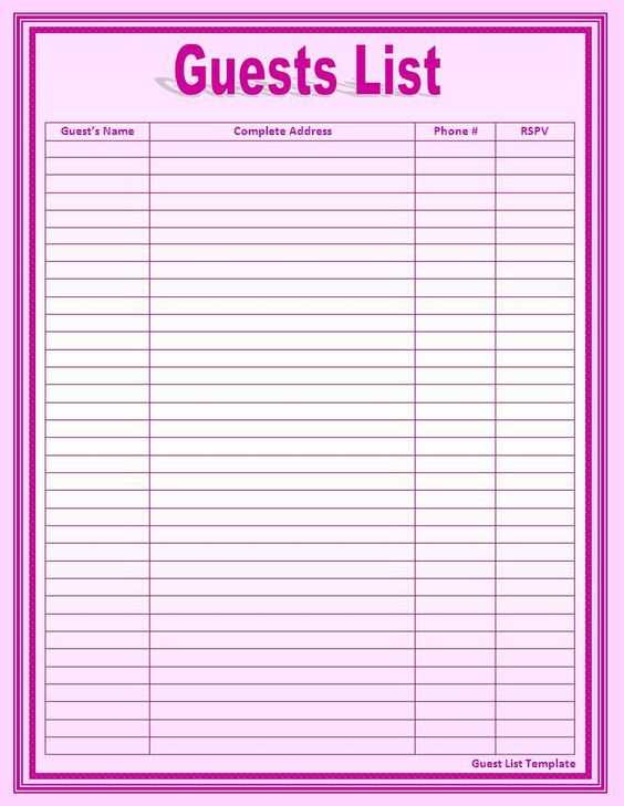 guest list Guest List Template Free MS Word Templates - guest list sample guest list Guest List Template Free MS Word Templates - guest list sample