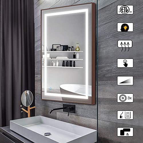 Great For Citymoda 36x24 Inch Lighted Mirror Bathroom Wall Mounted Backlit Design With Adjustable B Bathroom Mirror Bathroom Mirror Lights Led Mirror Bathroom