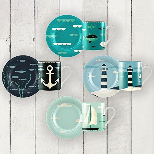Magpie Coast Dessert Plates Set of 4 in gift box