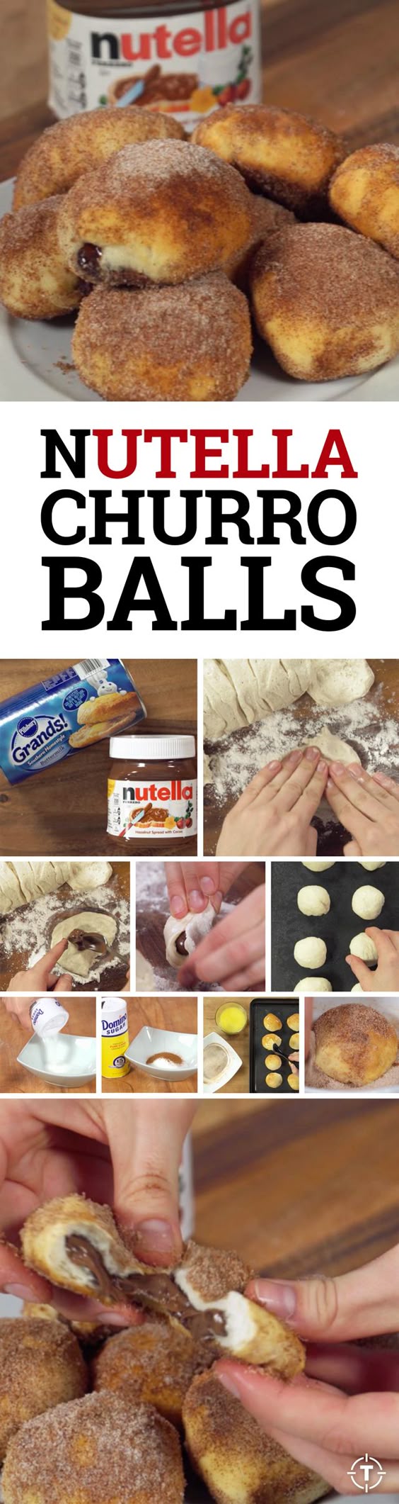 Why not fill oven-baked donut churros with Nutella? This Pillsbury-based dessert mash-up, inspired by Cafe Delites, is the best of both worlds and crazy simple. Get yourself primed for some quality Netflix and... churro time. Sorry.