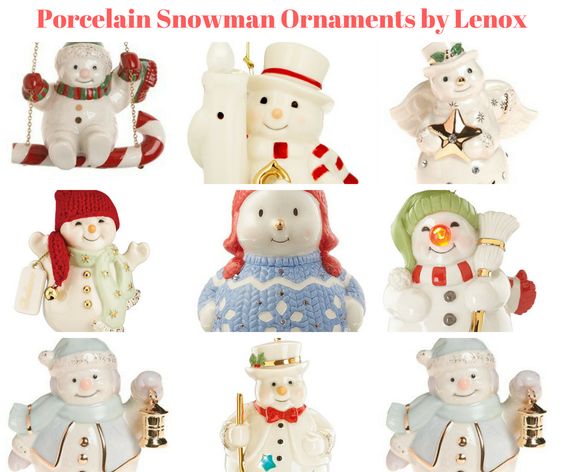 Porcelain Snowman Ornaments by Lenox Porcelain Snowman Ornaments by Lenox