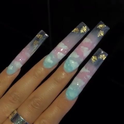 A Little Too Long For Me But On Them They Re Beautiful Ghetto Nails Long Acrylic Nails Nails