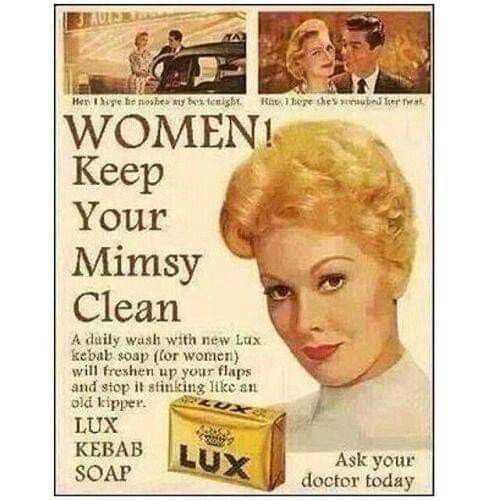 Women! Keep your "mimsy" clean! | Funny vintage ads, Vintage humor ...