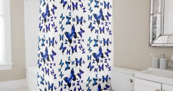 William Morris Hyacinth Print Cobalt And Navy Blue Shower Curtain