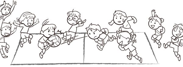 ドッジボール 試合に白熱する子どもたち イラスト素材 モノクロ ドッジボール モノクロ イラスト ドッジボール 試合に白熱する子どもたち イラスト素材 モノクロ ドッジボール モノクロ イラスト