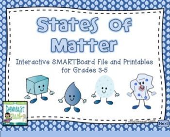 States Of Matter Smartboard File With Printables Matter Science Fun Science Science Lessons