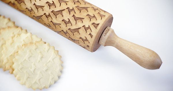 Samoyed Small Rolling Pin for Cookies with Dog/'s Body Embossing Rolling Pin Engraved Rolling-pin Roller with Your Pattern