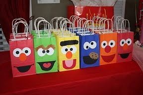 Sesame Street Theme Party Bags Favours//loot Bags