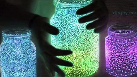 Glowing Diy Idea Mason Jar Patio Lights Black Light Glowing Diy Idea Mason Jar Patio
