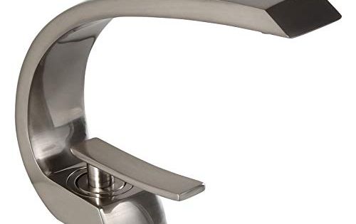 Homary Brushed Nickel 1 Handle Bathroom Faucet With Pop Up Drain Assembly Curved Spout Basin Mixer Tap Single Hole Mixer Taps Basin Mixer Taps Bathroom Faucets