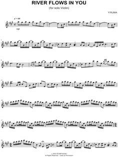 Sheet Music For Popular Music River Flows In You Is One Of My