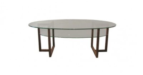 Brutus oval sofabord dark brown glass table shelf swedish Englesson Helset Møbler