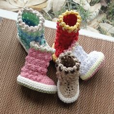 Crochet Doll Booties Crochet Doll Shoes Multi with Pink For Reborn Doll