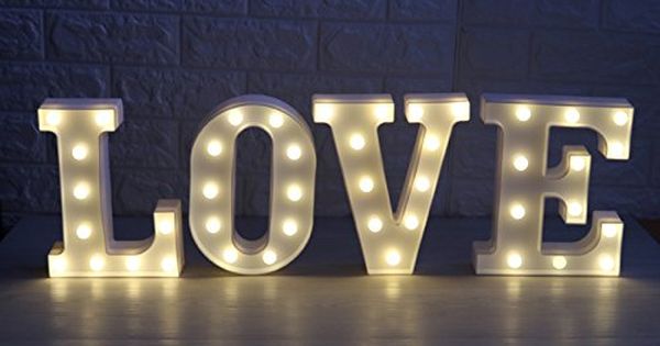 A Mystery/&Melody LED letra decorativa l/ámpara luz LED alfabeto blanco s/ólido letras para fiesta boda decoraci/ón luz