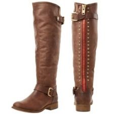 Steve Madden Boots With Red Zipper 