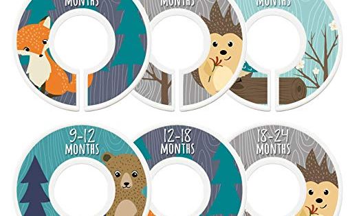 Boy Young Child Size Dividers Woodland Hedgehog Owl Closet Organizers Bear Modish Labels Toddler Child Closet Dividers Fox Toddler//Child Toddler Size Dividers