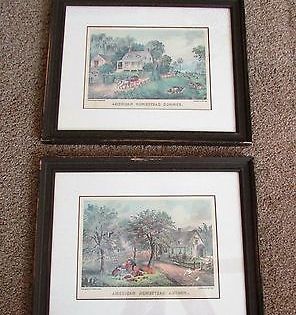 1952 Vintage Currier /& Ives /"AMERICAN HOMESTEAD SUMMER/" LOVELY COLOR Lithograph