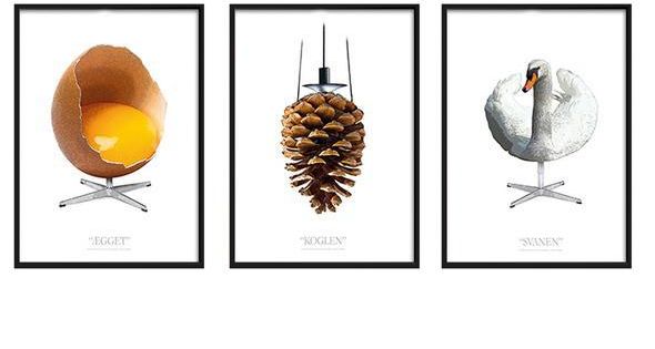 Aegget Koglen Og Svanen Plakat Eller Tryk Pa Laerred Aegte Originaler X Tension Dk I 2020 Grafisk Design Plakater
