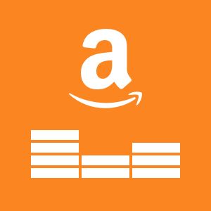 Amazon Smile Logo With Equalizer Bars Underneath Depicting Music