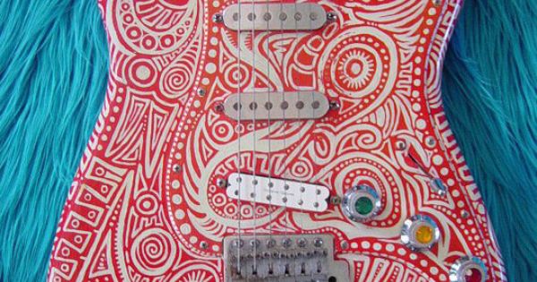 Painted Fender Stratocaster By David Hervey Guitar Music Guitar