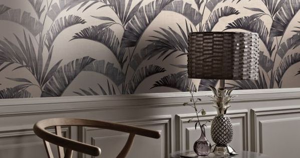 Paste the Wall Leaves Arthouse Journeys Banana Palm Charcoal Wallpaper 610601