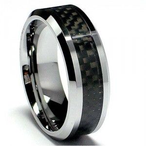 Tungsten Men/'s Wedding Band Ring Black Size 12 Comfort Fit Modena