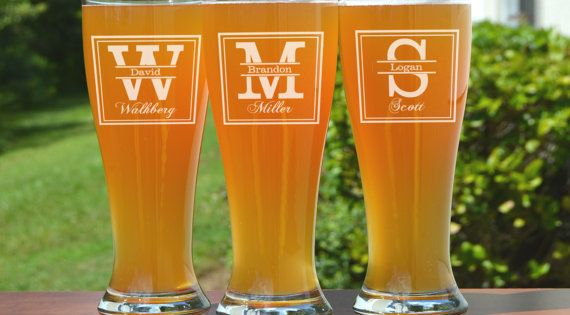 Custom Groomsmen Beer Glasses Gifts The General Design Engraved Personalized Beer Mug 16 oz