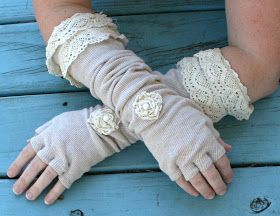 Linen Lace Fingerless Gloves Lace Fingerless Gloves Fingerless Diy Sweater
