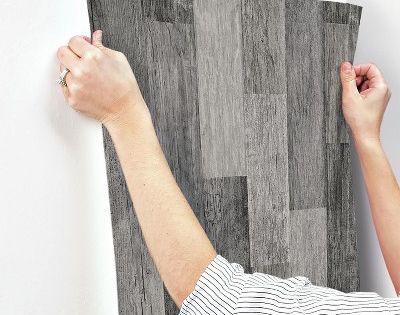 Roommates Weathered Wood Plank Peel Stick Wallpaper Black Stick On Wood Wall Peel And Stick Wallpaper How To Distress Wood