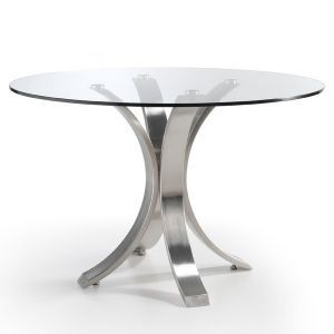 Mesa De Comedor Redonda Cristal Acero Mesa Comedor Cristal Mesa Redonda Comedor Mesa Redonda Cristal