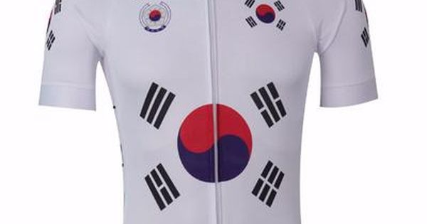 Team South Korea White Men/'s Cycling Jersey