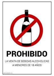Cartel Señalización Prohibido La Venta A Menores De Bebidas Alcoholicas Prohibido Alcohol Carteles De Seguridad Café Para Llevar Bebidas Alcoholicas