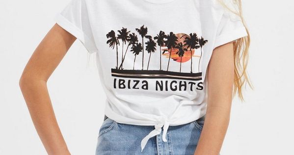 Ibiza Nights' Print Tie Front T Shirt View All New In Ibiza Nights' Print Tie Front T Shirt View All New In