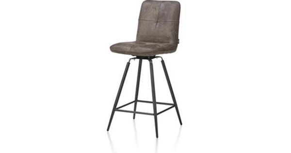 Milan Leder, barstoel met draai systeem zwart frame Milan Leder, eetkamerstoel zwart frame