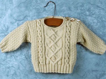 Hand Knitted ARAN Jumper 6-9 mths