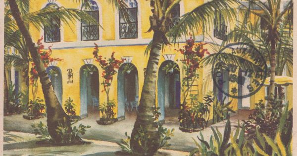 royal victoria hotel nassau bahamas painted by virginia carleton 1940s caribbean art bahamas hotels nassau bahamas
