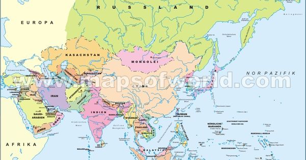 Politische Landkarte Asiens Asien Karte Australien Karte