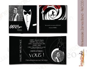 Carton Invitation James Bond Noir Et Blanc Theme Noir Et Blanc Invitation 18 Ans Invitation Ans Invitation 30 Ans Imagineo Creation Carton Invitation