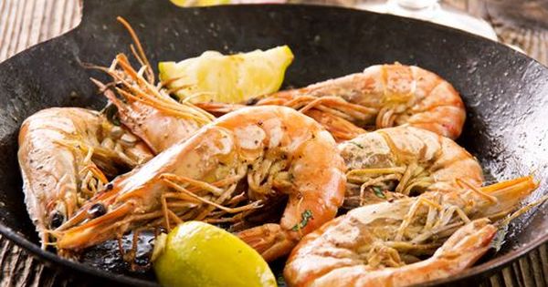 Receta De Langostinos A La Plancha Con Vino Blanco Unareceta Com Recipe Prawn Recipes Best Prawn Recipe Greek Recipes