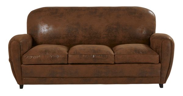 3 sitzer schlafsofa im vintage stil aus wildlederimitat braun maisons du monde lit vintage canape lit canape en suedine