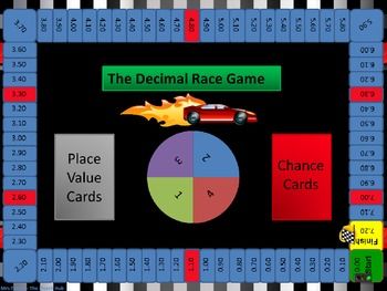 decimal race printable board game grades 3 6 printable board games math board games printable math games