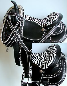10 Kids Black Leather Western Mini Pony Saddle
