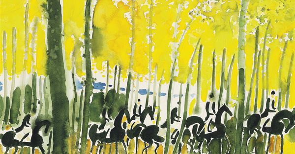 French, b. 1929 1964 a.k.a. Six Cavaliers de Sanmur Le Cadre Noir unsigned. original color lithograph ANDRE BRASILIER