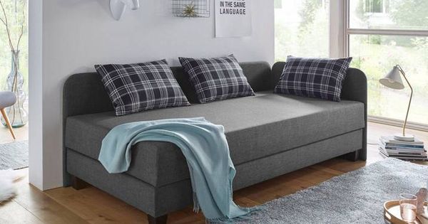 Maintal Polsterliege Mit Umbau Und Bettkasten Grau 80x200 Cm