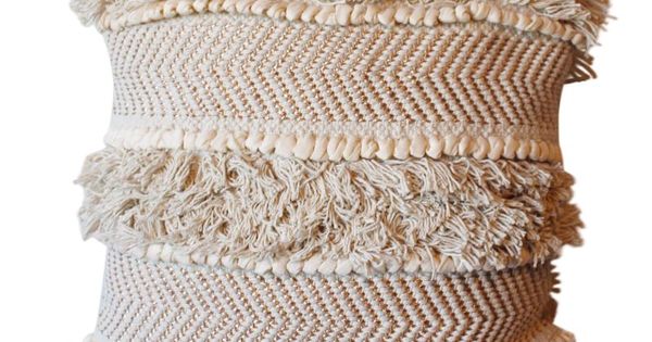 1990s Cream Throw Pillow | Throw Jumbo Chevron Loop Square Throw Pillow