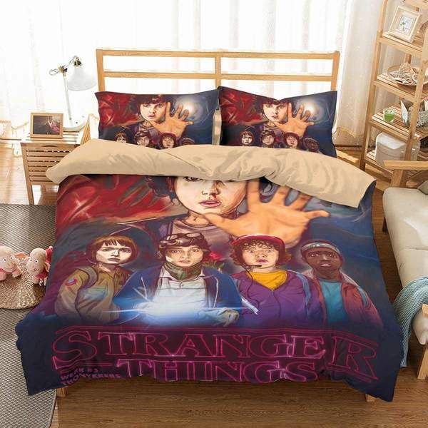 3D Customize Stranger Things Bedding Set Duvet Cover Set Bedroom Set B | Three L...