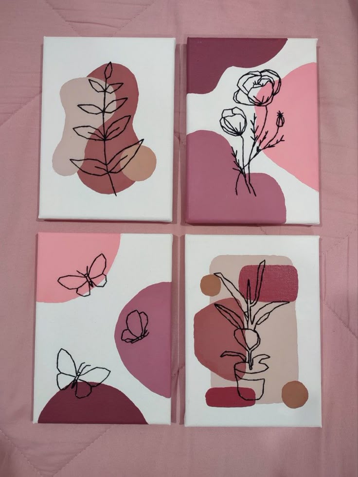 Embroidered Canvases Flowers Plants Butterflies Embroidered Canvases Flowers Plants Butterflies